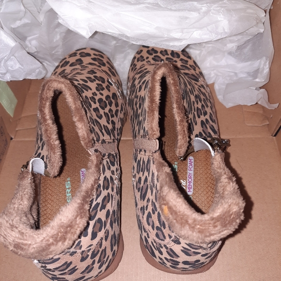 Sketchers Memory Foam Booties Cheetah Print Brown Tan Black Size 8 Women's W - Picture 3 of 6